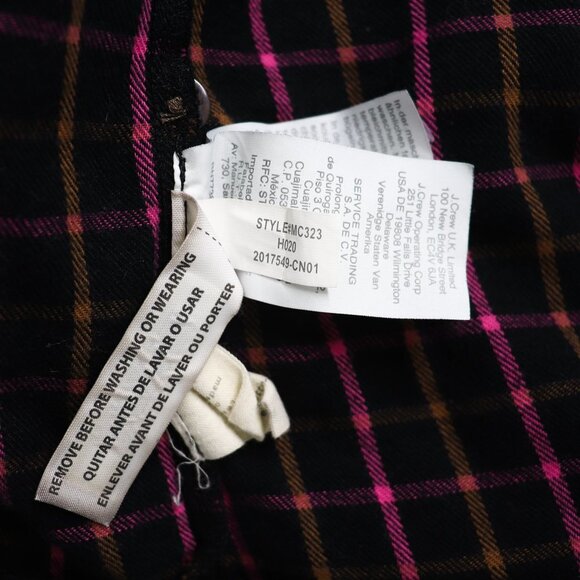 Madewell Plaid Flannel Raglan Button-Front Shirtdress Mini‎ Dress Black Pink 4 - Picture 9 of 9